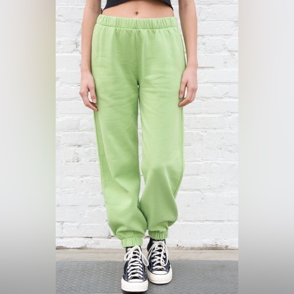 Brandy Melville Lime Green Rosa Long Sweatpants